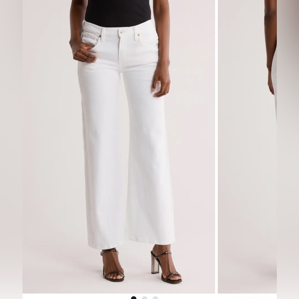 Etica White Flare Wide Leg Jeans